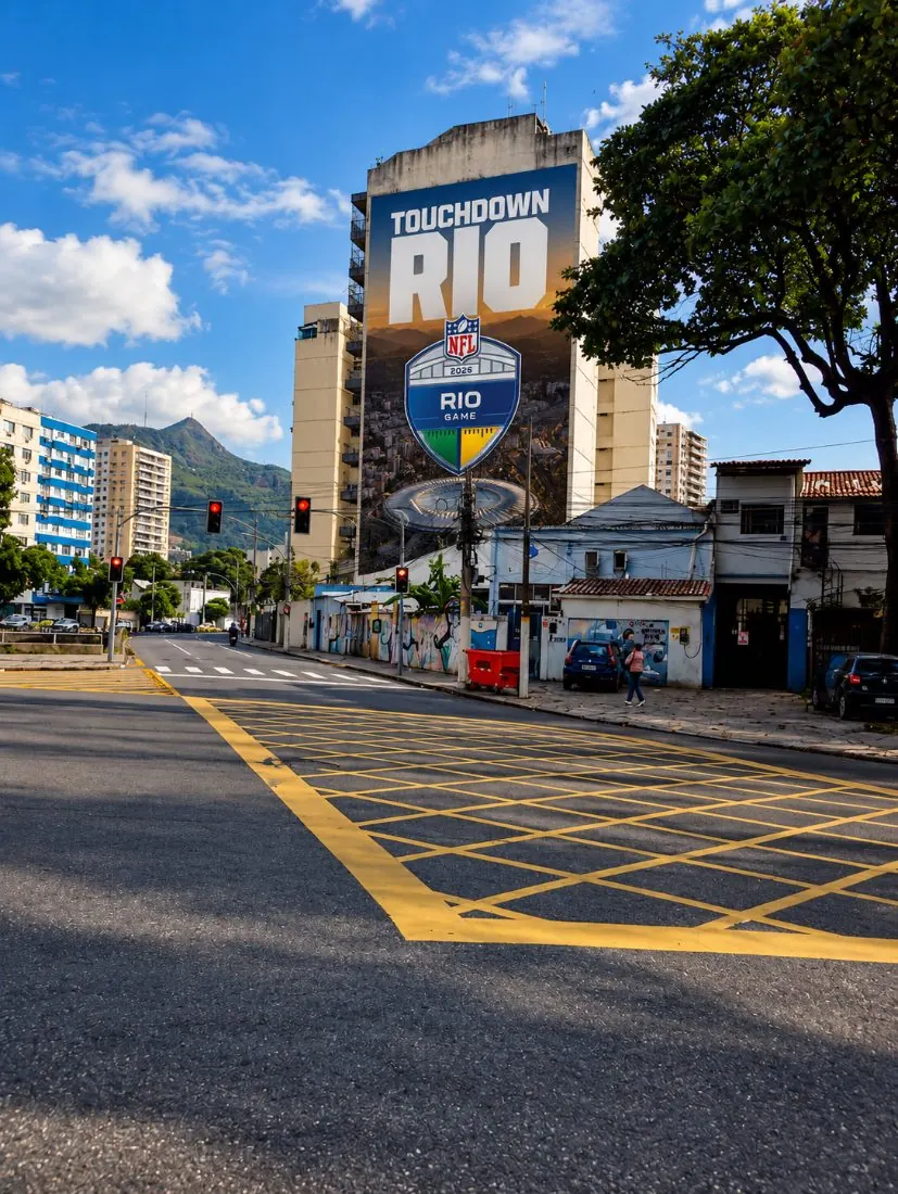 Mega empena publicitária de 25 x 12 m da Exfera Mídia na Av. Prof. Manuel de Abreu, Tijuca, Rio de Janeiro